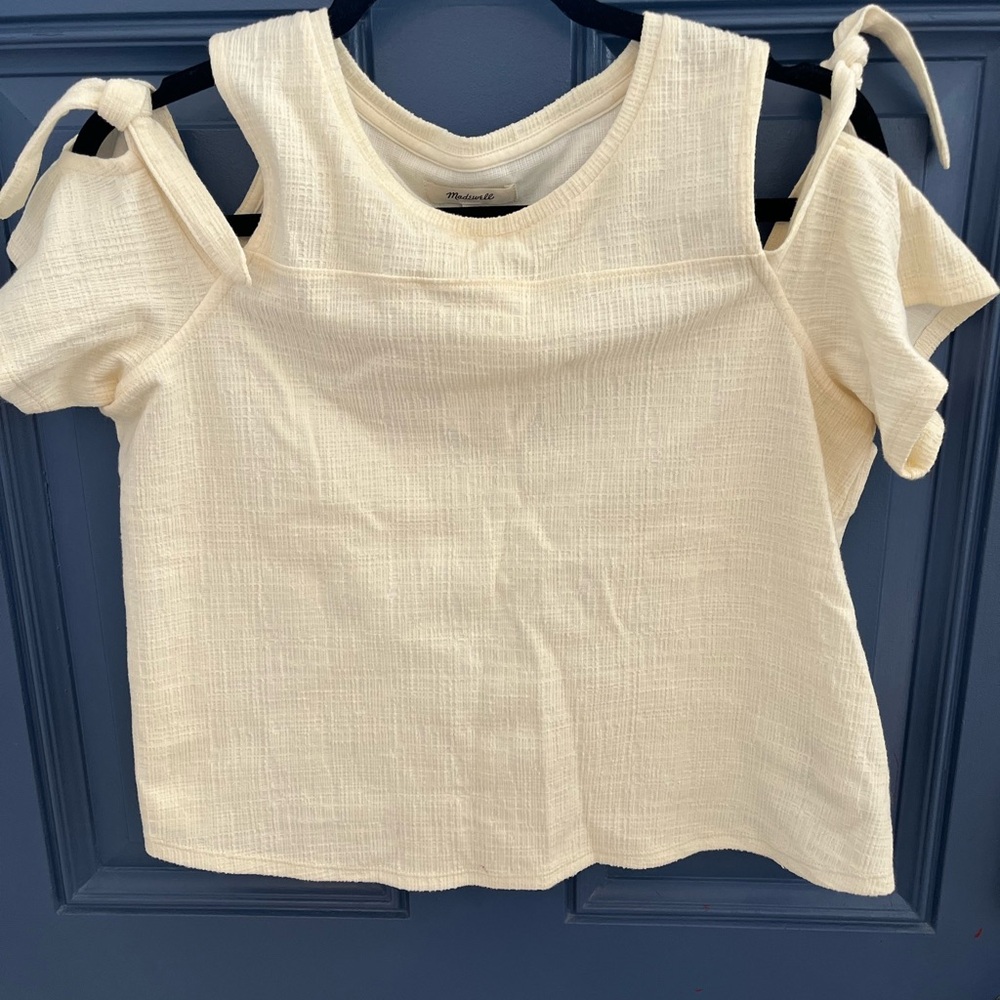 Madewell Cream Textured Top